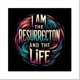 Resurrection and Life: Vibrant Circular Typography Art Posters and Art
